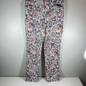 Chico’s Women's Ankle Pants So Slimming Brigitte Paisley Floral Multicolor 8R